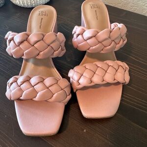 Time and Tru Women's Pink Braided Sandals